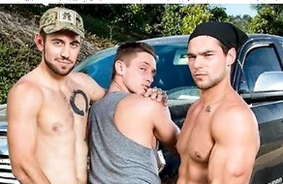 Hunk Stepbros Pound Lucky Inked Up Jock In A Steamy Roadside Romp! With Dante Colle