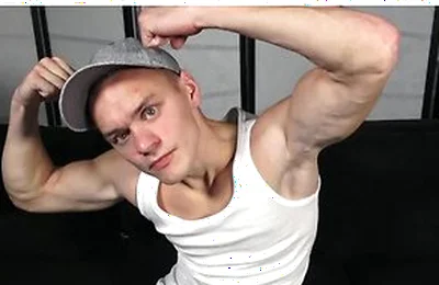 Hunk Straight Boy Mitchel Jacobson Solo Flexing Muscles