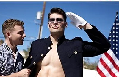 Jack Waters Starts Sucking Marine Malik Delgaty As He Salutes And Stays Still