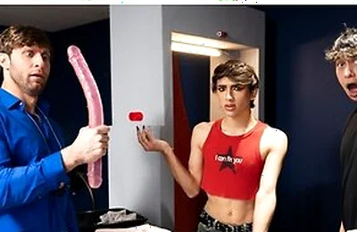 Airport Security Dom King Frees Foxy Alex From His Cock Cage And Licks His Delicious Ass