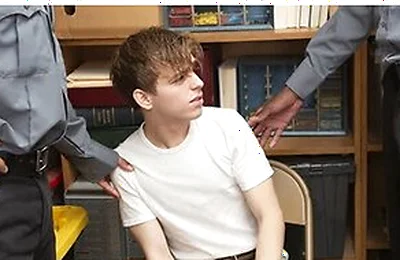 Teen 18+ Thief Zach Brenton Gets Barebacked By Black & Latino Officers With Massive Dicks