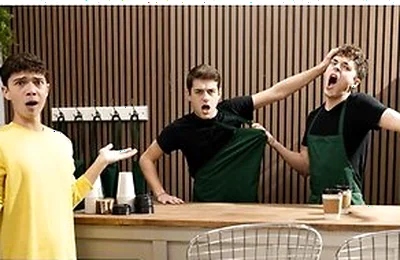 Men - Sam Ledger Asks Barista Joey Mills For Something Hot & Creamy So He Gets Cum All Over His Body