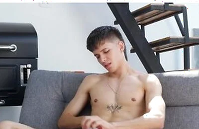 Fit Latino Twink Jerks His Uncut Cock In The Sun & Spurts With Dax Miller