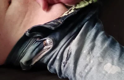 Daddy's Jeans Bulge Goes Crazy