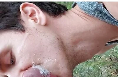 Young Twink Slut Is Getting Gagged At The Public Nude Beach On Dick And Cum