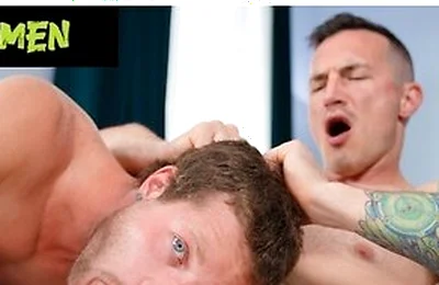 Twink Smasked By Inked Up Hunk With Derek Kage And Benjamin Blue