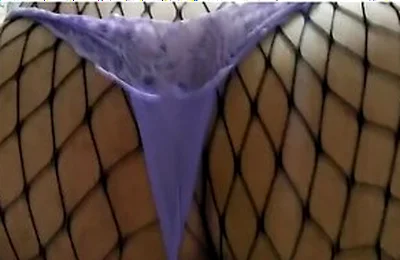 Femboy Trap Riding Dildo In Sissy Fishnet And Thigh High Socks