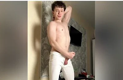 Fit Teen 18+ Plays With His Big Fat Cock Until Wild Orgasm In Tight Leggings - Rushlight Dante