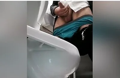 Man Gets Excited In Public Toilet
