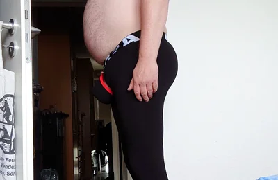 Pissing and Showering After a Walk in White Underpants