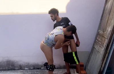 Eating the Neighbor on the Building's Stairs
