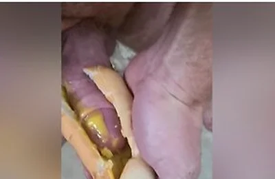 Guy Shoves His Cock Between Two Saucy Buns. Dp Creampie. Asmr. Hotdogs And Mustard
