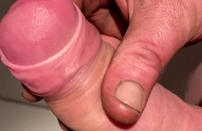 Uncut Lad with Long Foreskin Cumshot