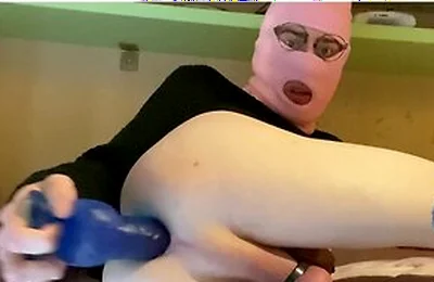 Young Femboy Opens Her Ass With A Dildo Secretly
