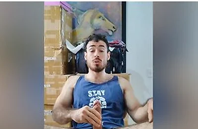 Hairy Hunk Drops A Huge Cum Load Over His Body