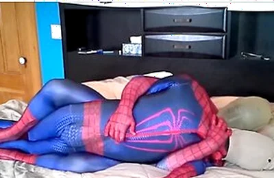 Masked Spiderman Struggles Against Spiderman
