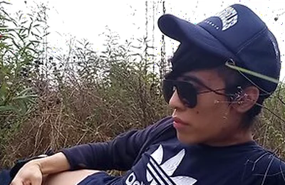 Gay Asian Twink Jon Arteen Speaks French, Masturbates His Smooth Penis In The Rain, Lubricated