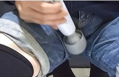 A Boys Stepdaughter Wearing Jeans Pee While Playing With An Electric Massager
