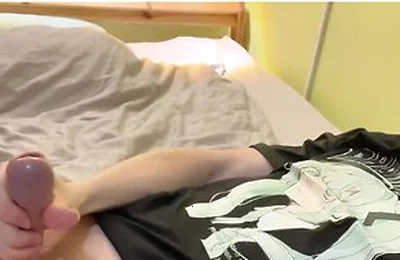 Femboy Jerking Off On The Bed