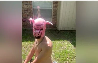 Pig Blown Up By Helium - Belly Inflation