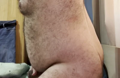 Horny Bear Cub Jerks off Thick Uncut Cock and Shoots a Huge Load